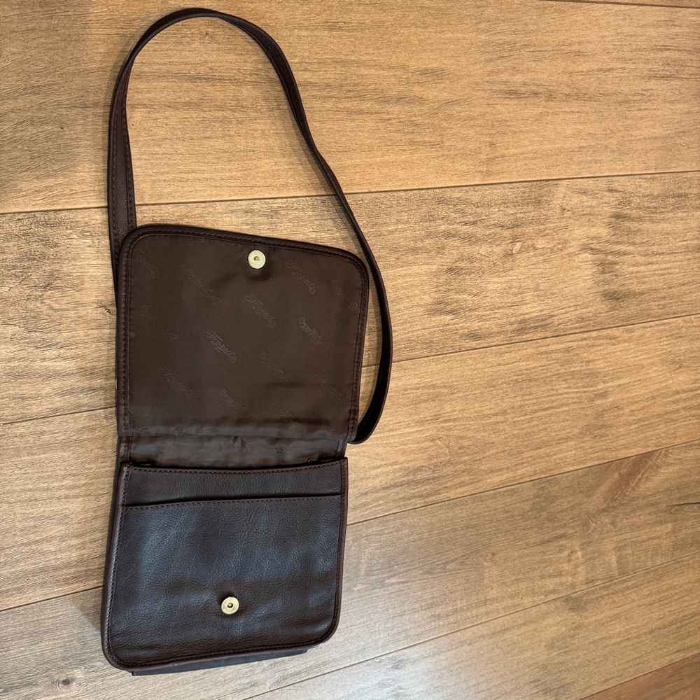 Vintage Fossil Leather Messenger Crossbody Bag Brown Built in Wallet‎ 75082 - Picture 6 of 16